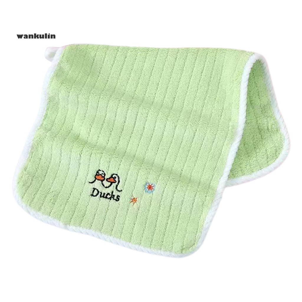 Wankulin Khăn Tắm Lông Cừu San Hô Dày Dặn Mềm Mại Họa Tiết Hoạt Hình Lâu Trôi Cho Bé