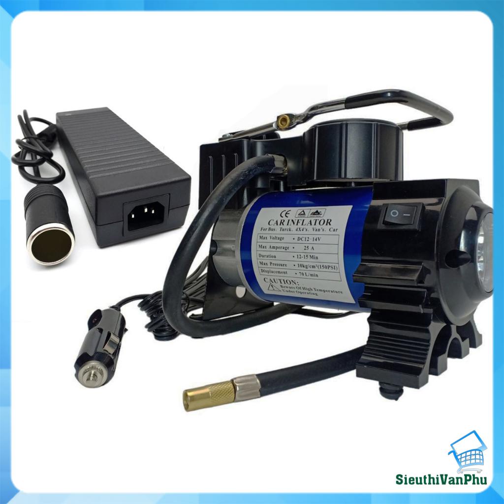 máy bơm hơi mini dùng 2 nguồn điện 12V và 220v - Máy bơm tiêu chuẩn EU