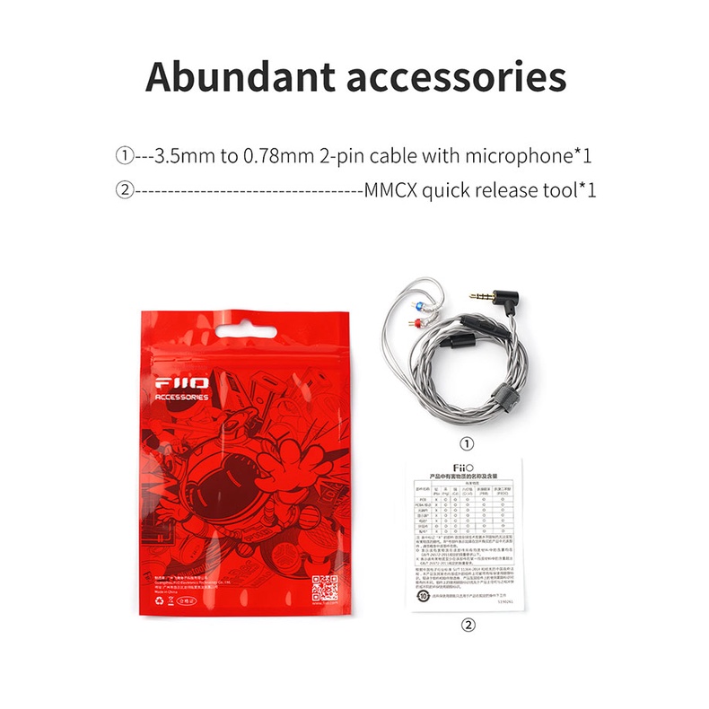 Fiio Dây Cáp Nối Micro ls-3.5b Với Giắc Cắm 3.5mm 0.78mm 2pin Cho fd11 fd3