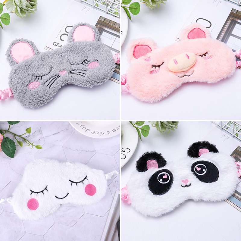 Mặt Nạ Che Mắt Ngủ Họa Tiết Hoạt Hình Thỏ Dễ Thương Cho Bé Gái