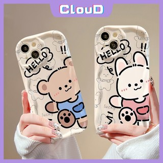 Dành Cho Realme C67 C25Y C21 C33 C55 C30 C20A C53 C15 C31 C20 C21Y C25 C11 C51 5i 9i 5 7i 5s 6i 11 C35 C25s C3 C12 C17 3D Vồng Cong Cạnh Cặp Đôi Thỏ May Mắn Hoạt Hình Dễ Thương Gấu