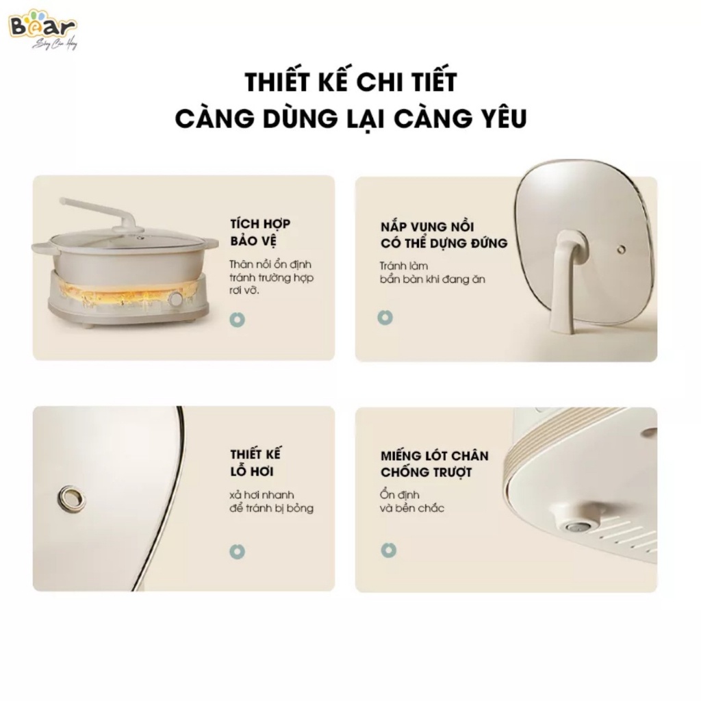 Nồi Lẩu 2 Ngăn BEAR-SB NL60U ⚡ CHÍNH HÃNG ⚡ Nồi lẩu đa năngTiện Lợi Cho Mọi Gia Đình - Bảo Hành 12 Tháng