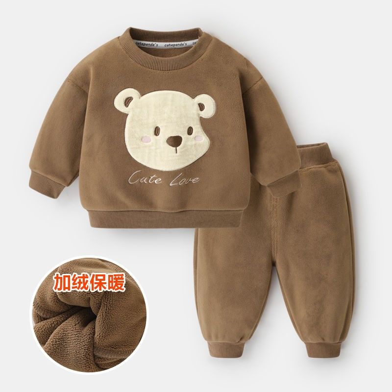 Áo Nỉ Hai Mặt Lót Lông Cừu Giữ Ấm Mùa Thu Đông Cho Bé