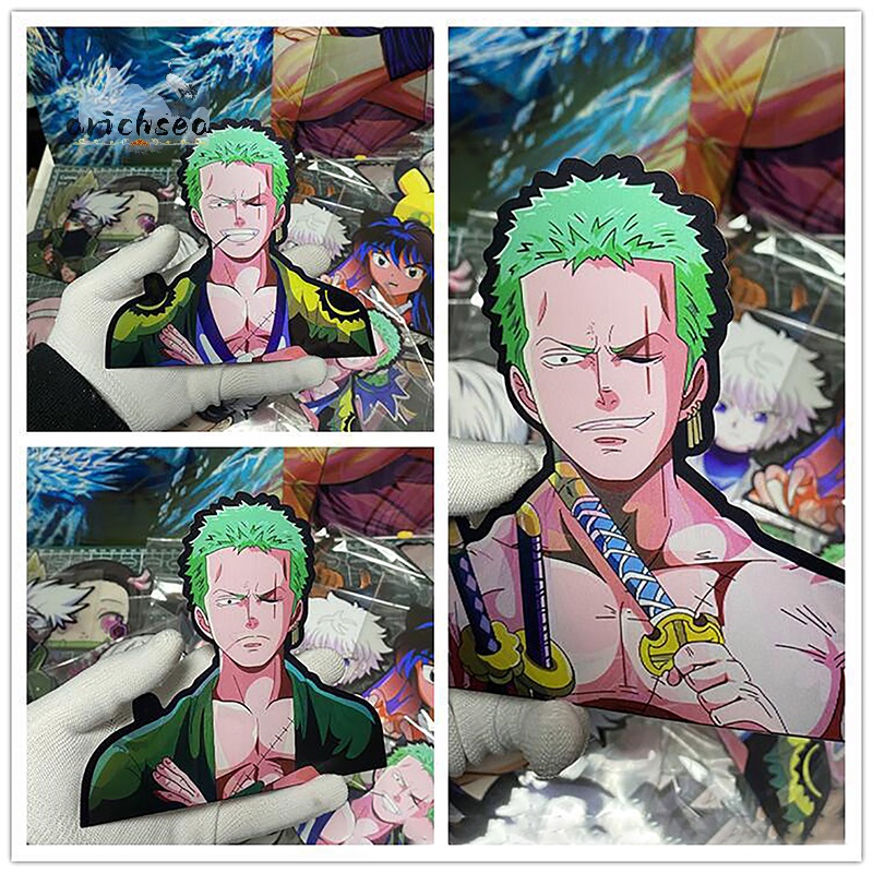 Miếng Dán Trang Trí Xe Hơi Ván Trượt Họa Tiết Hoạt Hình one piece luffy five gear sun god nika 3d