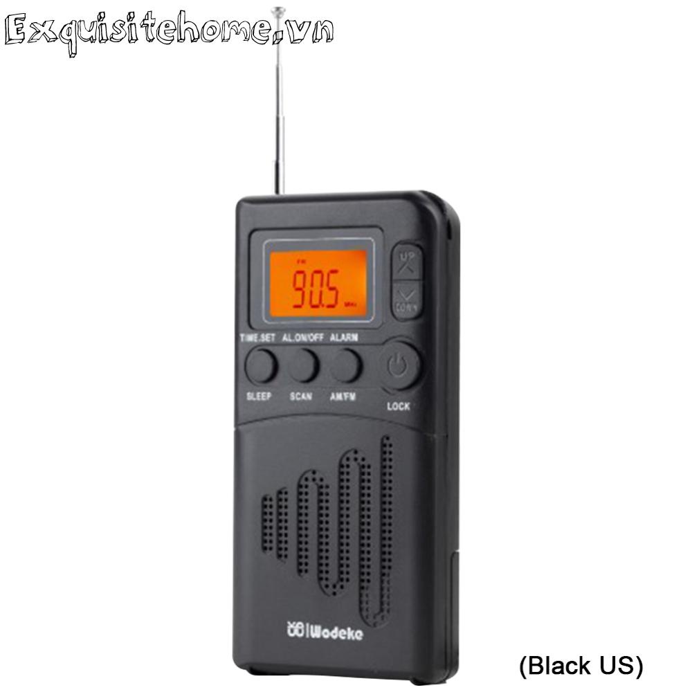 Radio mini Cầm Tay Có jack Cắm Tai Nghe am fm Màn Hình lcd Kỹ Thuật Số Thích Hợp Cho Cắm Trại / Đi Bộ