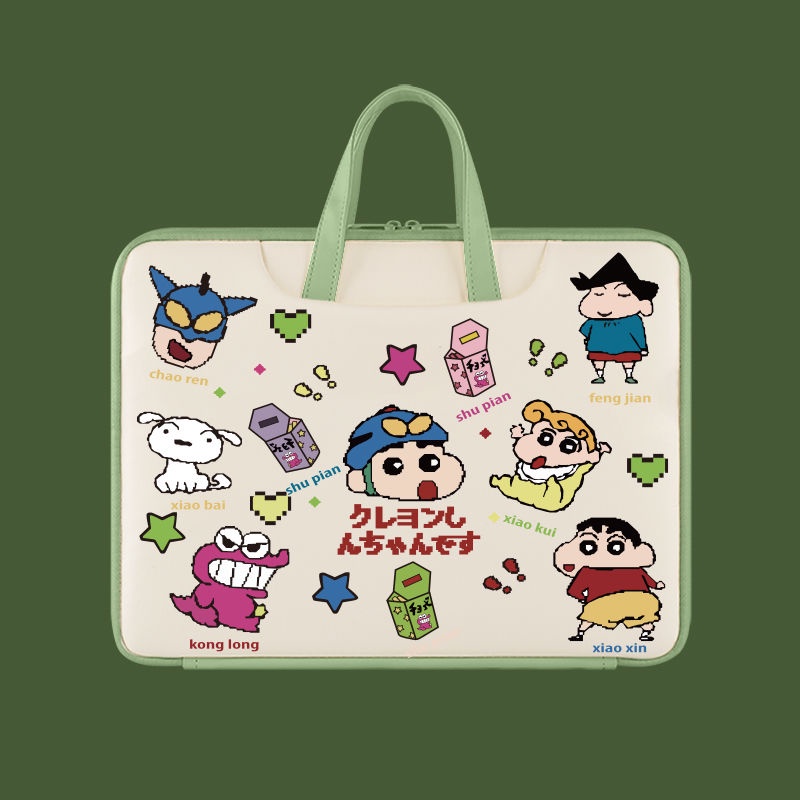 Dễ Thương Túi Đựng laptop Bằng Da pu Chống Nước Chống Sốc In Hình Cậu Bé Bút Chì shin chan Cho laptop 12 13.3 14.1 15 15.6 16.1inch