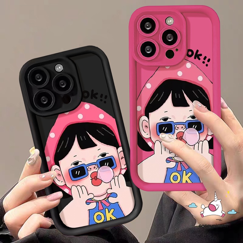 Hoạt Hình Ốp Điện Thoại silicon Mềm Hình Cô Gái Mắt Thiên Thần Cho iphone 7plus 11 15 14 13 12 pro max 15 7 6 8 6s plus x xr xs max se 2020