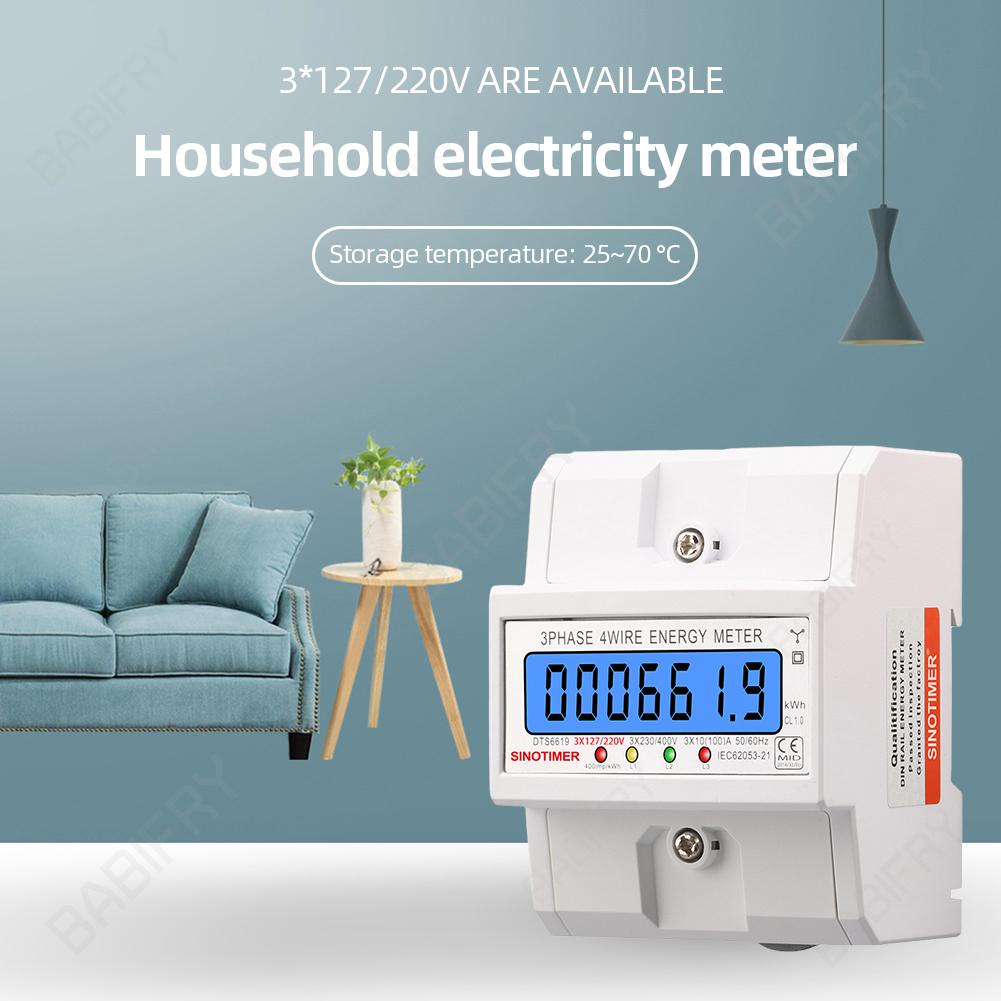 Máy Đo Năng Lượng Điện 3 Pha 4 Dây 100a Màn Hình Tiêu Thụ Trong Nhà