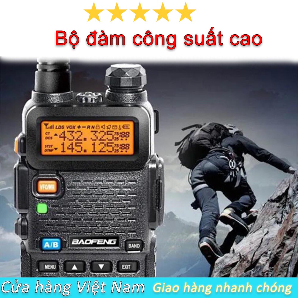 LAMJAD-Bộ đàm công suất cao, BỘ ĐÀM BAOFENG UV-5R CHÍNH HÃNG CÓ MÀN HÌNH, BẮT XA TỐI ĐA 15KM VHF UHF, NGHE FM - Toy City