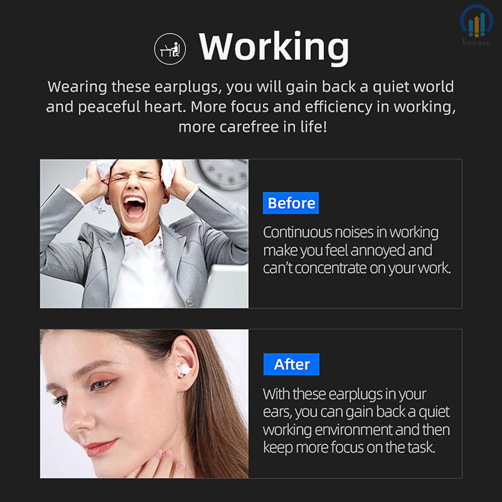 Bluedio NE Silicone Earplugs -40dB Noise Reduction Sound Insulation Ear Protection for Better Sleep and Swimming