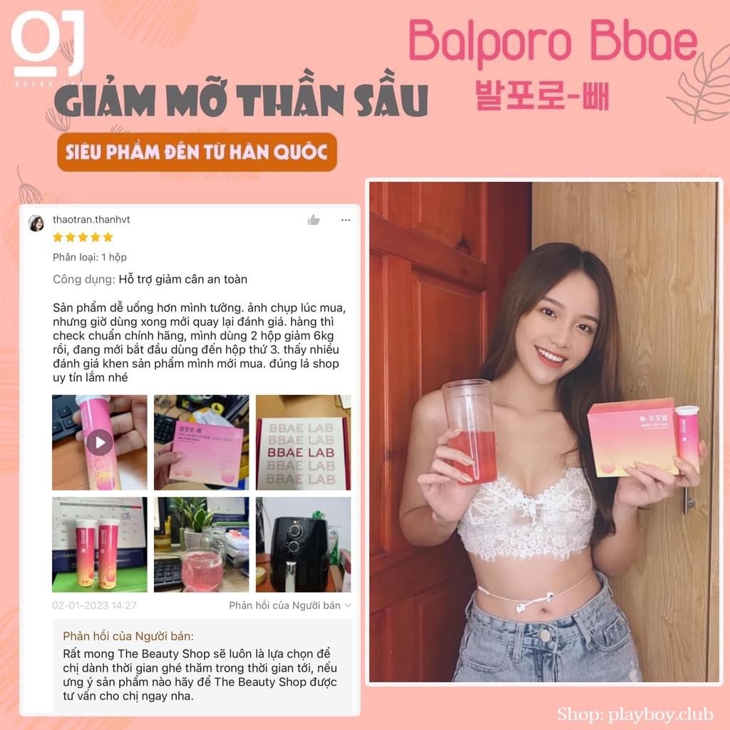 Sủi Giảm Cân BALPORO BBAE hỗ trợ giảm cân, đẹp da, đốt cháy mỡ thừa, tăng cường quá trình chuyển hóa dinh dưỡng