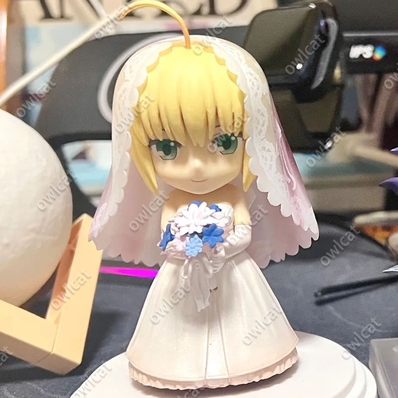 Mô Hình Nhân Vật Saber Altria Pendragon  10cm Wedding Dress Fate Stay Night Heaven's Feel Seber Fate Grand Order FGO Excalibur Blonde PVC Figure Packed in Box GSC