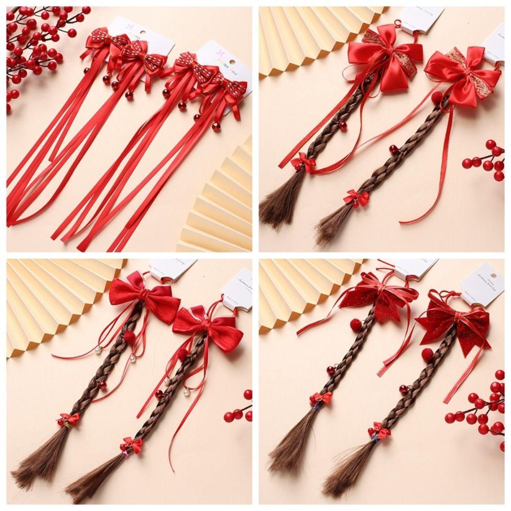 Kẹp Tóc Thắt Nơ Phong Cách hanfu Trung Hoa Dễ Thương Ngọt Ngào Mừng Năm Mới Cho Bé Gái