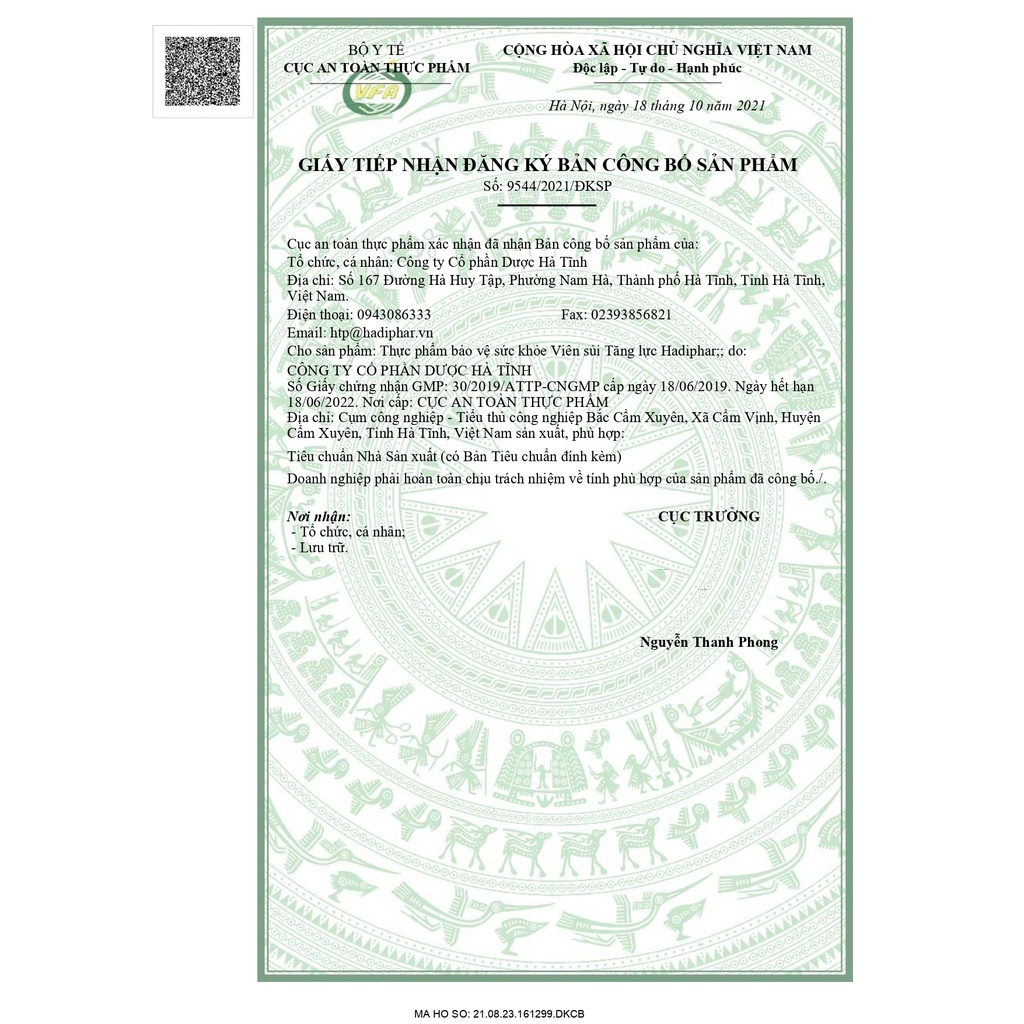 Viên sủi tăng lực HADIPHAR Vị bò húc