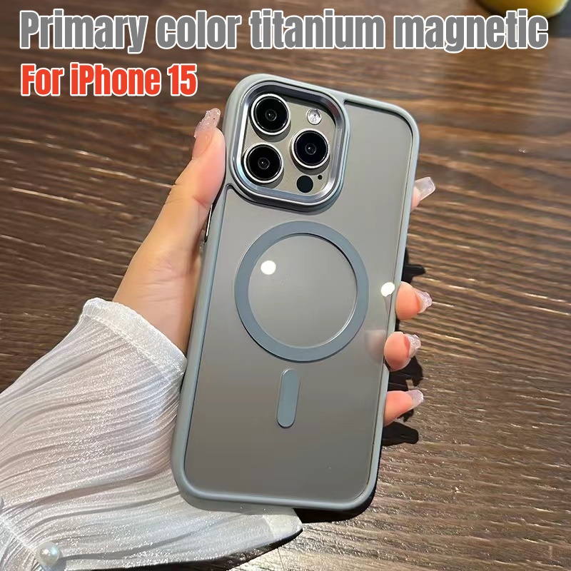 Mới Ốp Điện Thoại Cứng Viền Silicon Từ Tính Chống Sốc Cho iphone 15 pro max 14 13 12 11 pro max plus