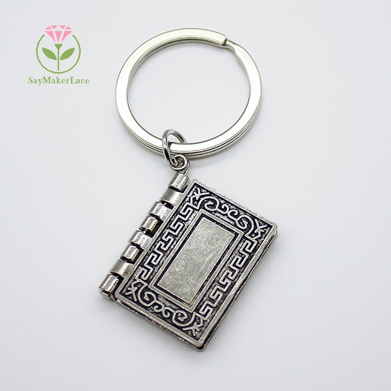 Móc Khóa mini Bằng Hợp Kim Hình Thánh Giá Chúa Giêsu Chữ Tiếng Anh Kinh Thánh Cổ Điển