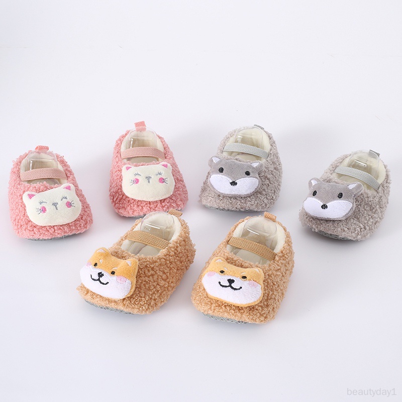 Giày Đế Mềm Bằng Vải cotton Không Trơn Họa Tiết Hoạt Hình Dễ Thương Dành Cho Bé Sơ Sinh