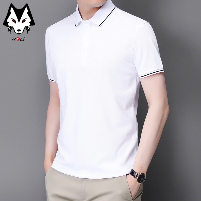 Áo polo Tay Ngắn Màu Trơn Thoáng Khí Thời Trang Công Sở Cho Nam