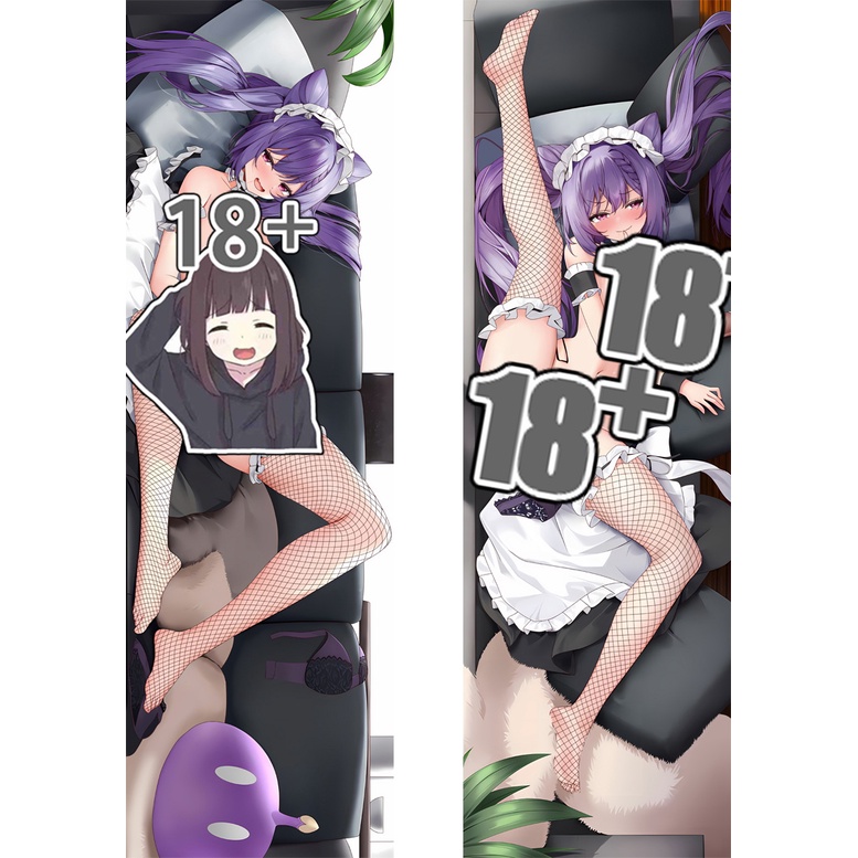 Dakim Sakura Vỏ Gối Ôm Cơ Thể Tùy Chỉnh Họa Tiết Hoạt Hình anime genshin keqing and ganyu game