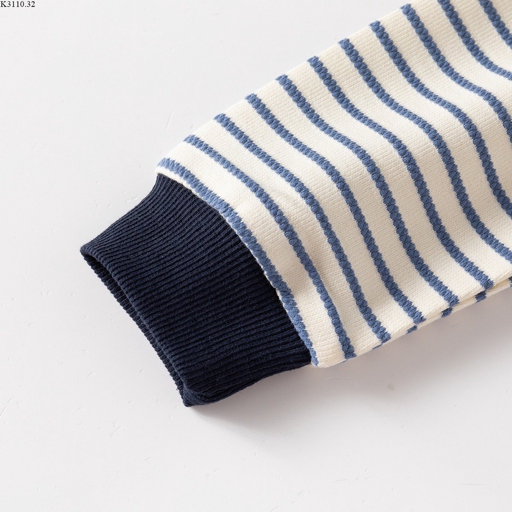 Áo nỉ sọc caravat dài tay