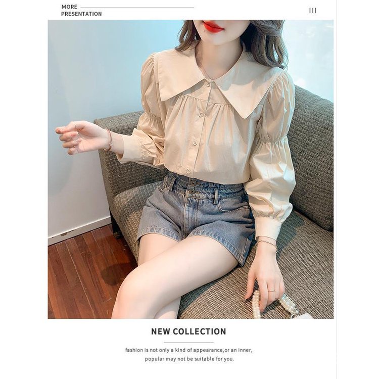 Áo Sơ Mi Tay Dài Phồng Cổ Búp Bê Thời Trang Mùa Thu 2023 Phong Cách Mới Cho Nữ 2r82