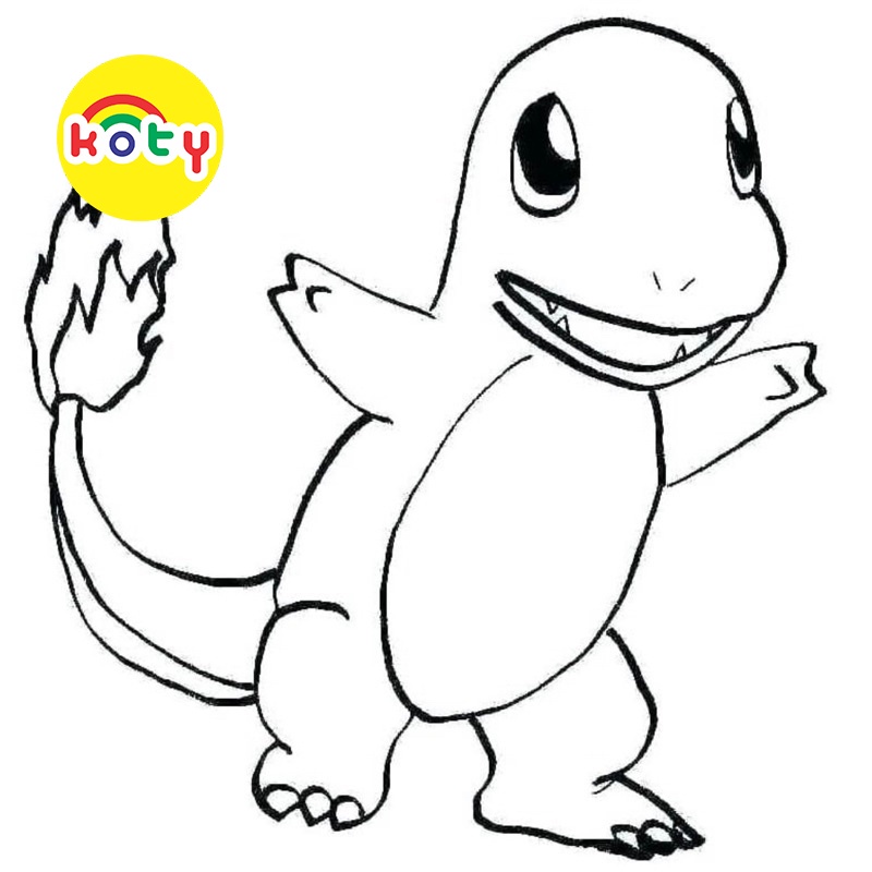Charmander Pokemon - Set 10 Tờ Tranh Tô Màu Kích Thước A4 A5 Dành Cho Màu Sáp, Màu Chì - TM2050