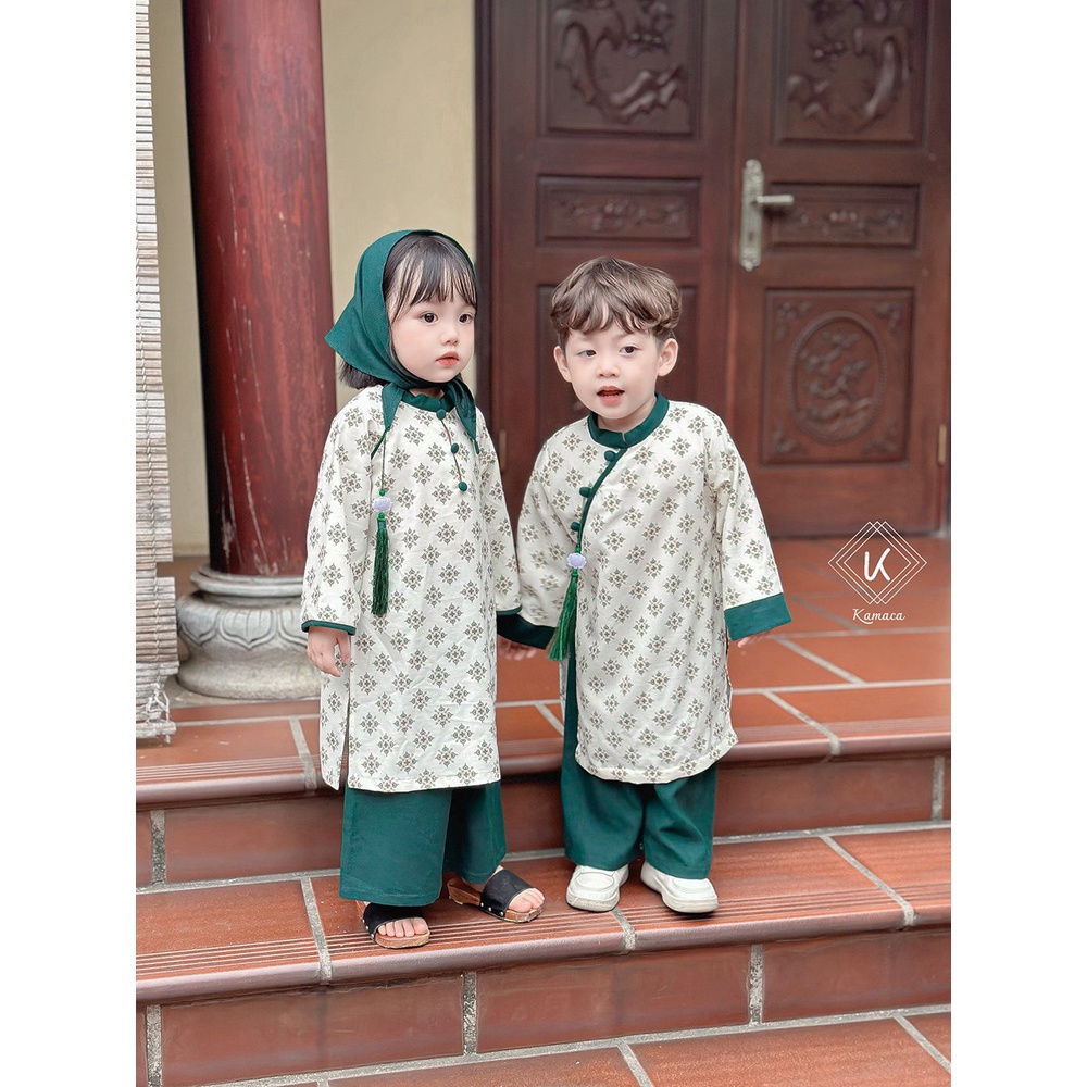 Áo Dài Tết Mặc Cặp Cho Bé 9-24kg - Nụ Nọng Kids