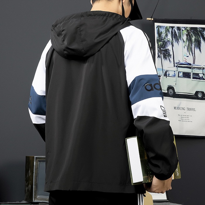 Ad Áo Khoác Gió Thể Thao Ngoài Trời Có Mũ Trùm Đầu size Lớn Chất Lượng Cao Cho Nam