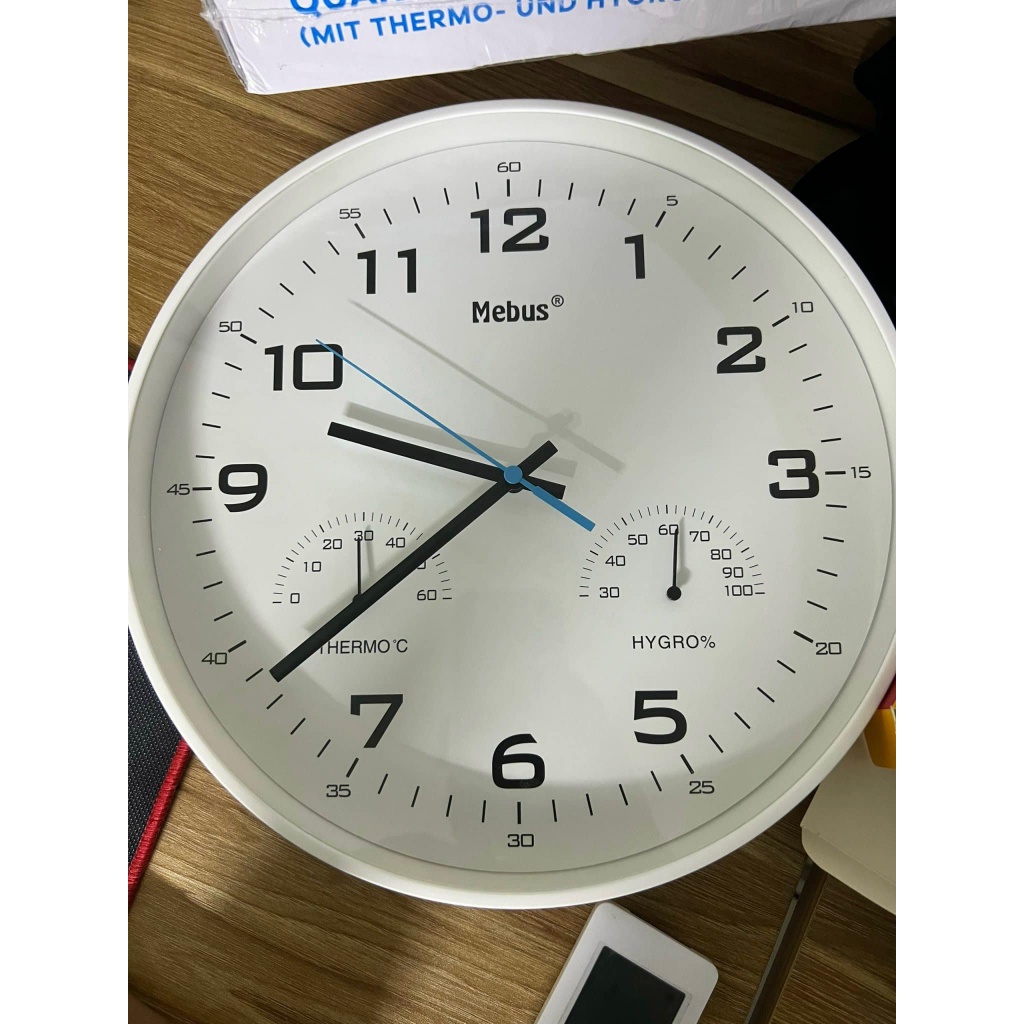 Đồng hồ treo tường MEBUS chính hãng Ø 30 x 30 x 4 cm phù hợp với hầu hết mọi môi trường