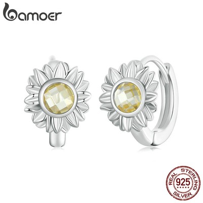 Bamoer Bông Tai Bạc sterling 925 Hình Hoa Hướng Dương