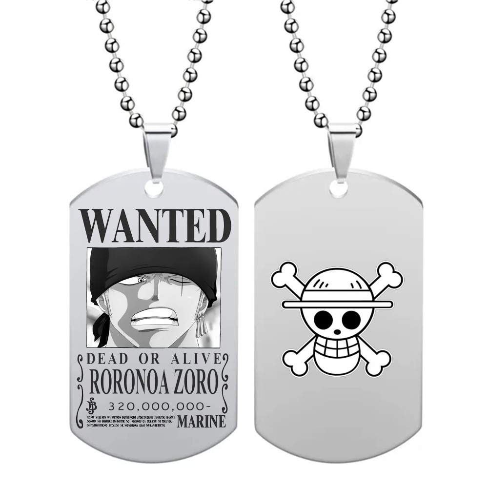 Vòng cổ Mặt Hình luffy zoro ace law nami Trong Phim one piece Bằng Thép Không Gỉ Thời Trang Cho Nam Và Nữ