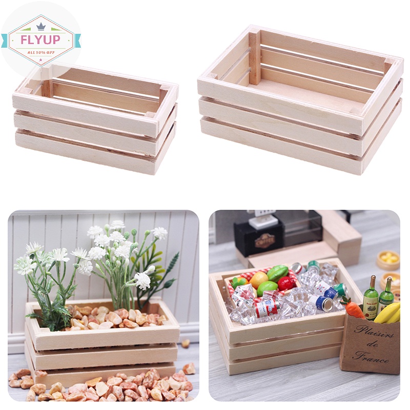 Flyup Mô Hình Giỏ Đựng Thức Ăn / Nước Uống Mini Tỉ Lệ 1: 12 Trang Trí Nhà Búp Bê vn