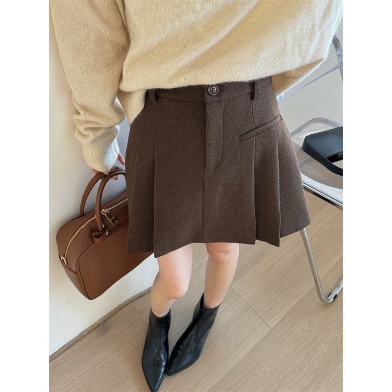 Chân Váy Chữ a Lưng Cao Dày Dặn Phong Cách Châu Âu Thời Trang Thu Đông Mới 2023