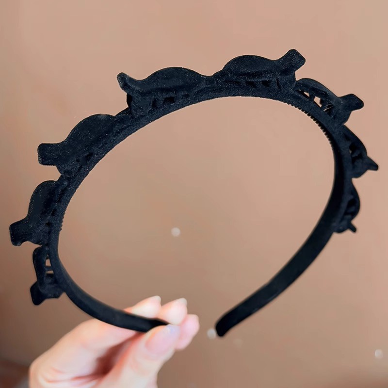 Băng Đô Cài Tóc Vải Nhung Đỏ Phong Cách Hàn Quốc Cho Nữ