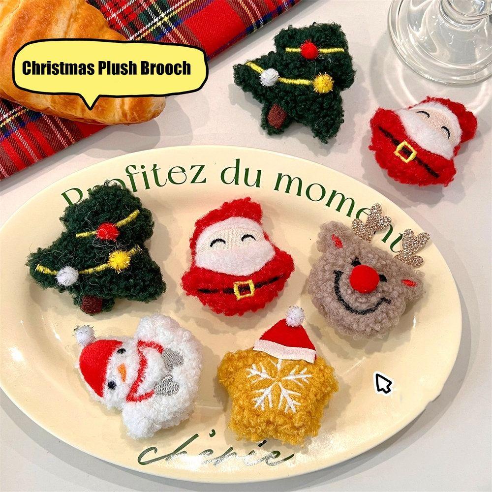 Ghim Cài Áo Hình Ông Già Noel / Cây Thông / Người Tuyết Bằng Lông Nhung Thời Trang