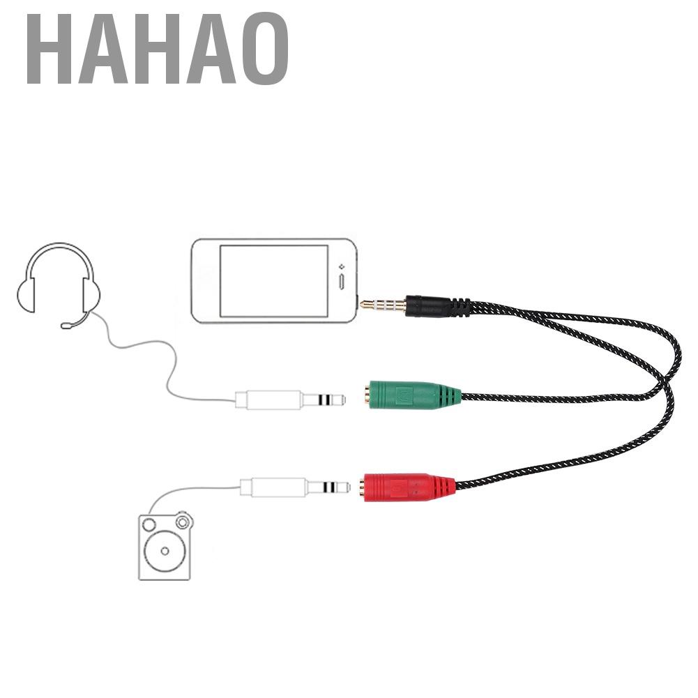 Hahao 3.5mm Double Earphone Microphone Adapter Headset Couple Audio Splitter