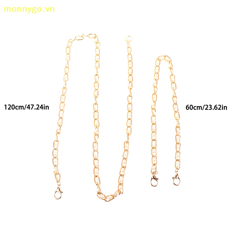 Monnygo Dây Đeo Túi Xách Dài 60 / 120cm Đính Ngọc Trai Thời Trang Cho Nữ