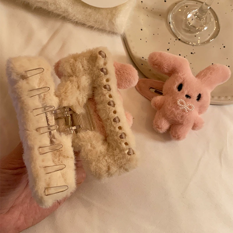 Kẹp Tóc Hình Thỏ Hồng Đính Đá Dễ Thương Cho Nữ charms