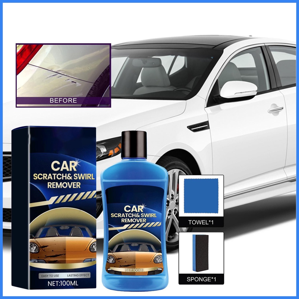 Sáp Đánh Bóng Vết Trầy Xe Hơi 100ml Kèm Vải Và Xốp Tiện Dụng