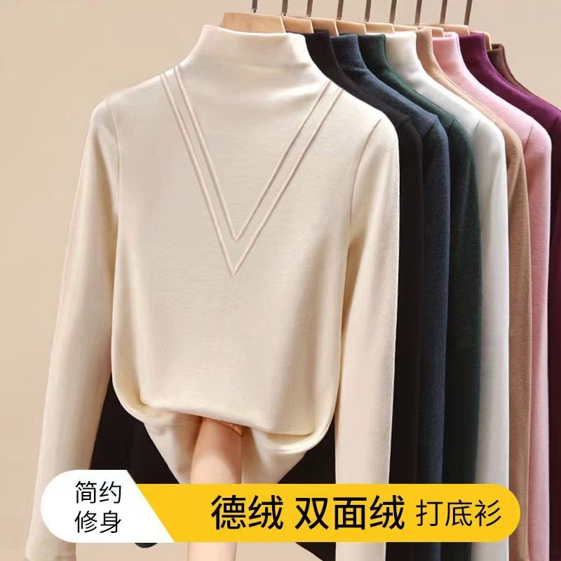 Áo Thun Nữ Tay Dài Cổ Cao Ôm Dáng Phong Cách Thời Trang Phương Tây