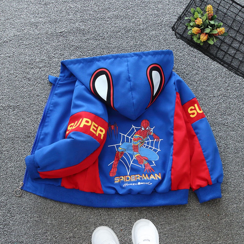 SUPER KIDS Áo Khoác Bóng Chày In Hình Người Nhện Cho Bé Trai