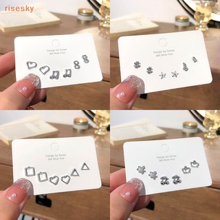 Set 3 đôi bông tai hình trái tim đơn giản dễ thương cho nữ