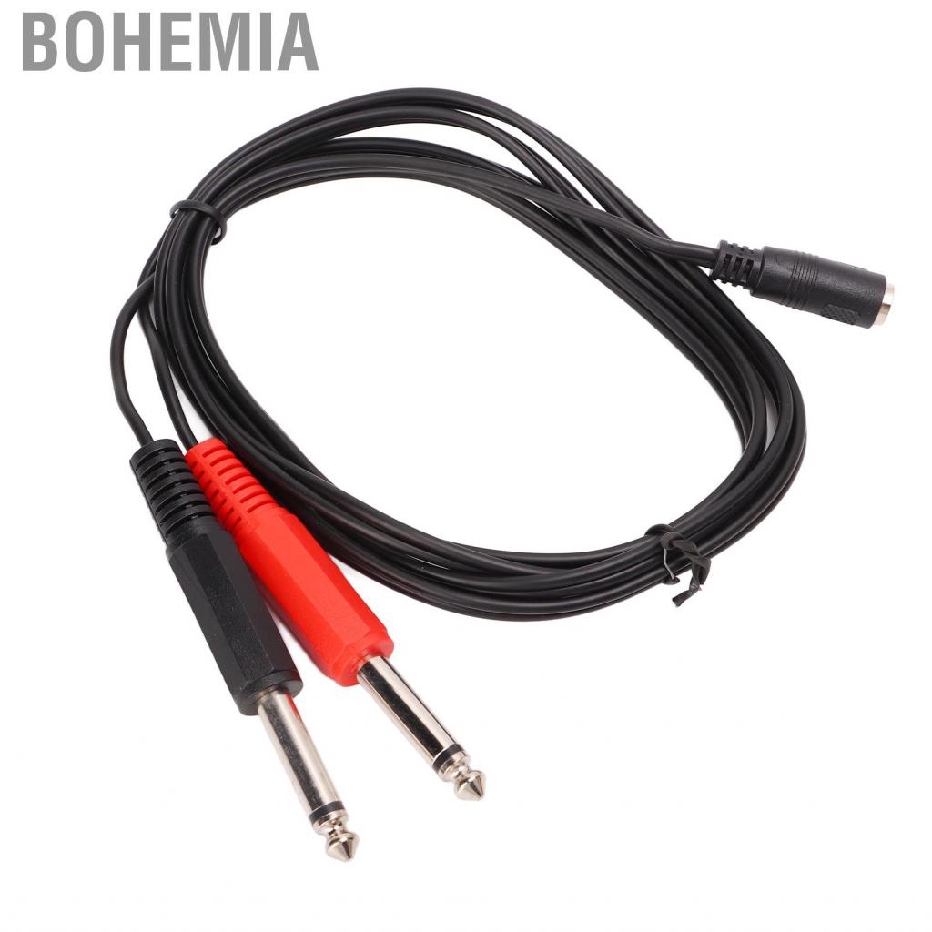 Bohemia .5m Stereo Adapter Cable Splitter 3.5mm Female To 6.35mm Male Mono Set