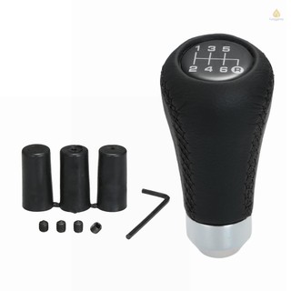 Tay Nắm Cần Số Xe Hơi 6 Tốc Độ Bằng Da Hình stitch Màu Đen Thông Dụng