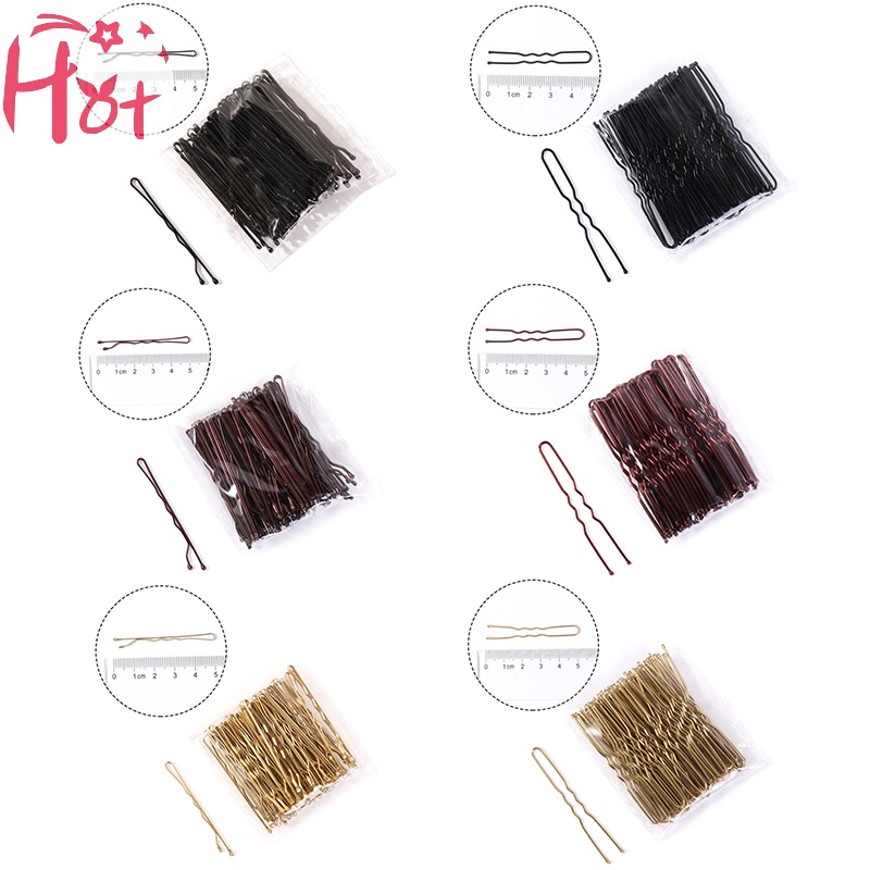 Jr Set 50 Kẹp Tăm Chữ u Màu Vàng Dùng Tạo Kiểu Tóc Thời Trang Cho Nữ vn