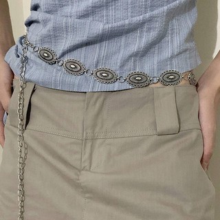 Thắt Lưng Dây Xích Bằng Bạc Phong Cách retro Sang Trọng Cho Đầm
