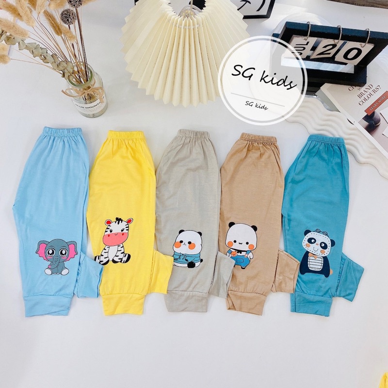 Set 5 quần chục dài thun lạnh mềm mát cho bé trai bé gái