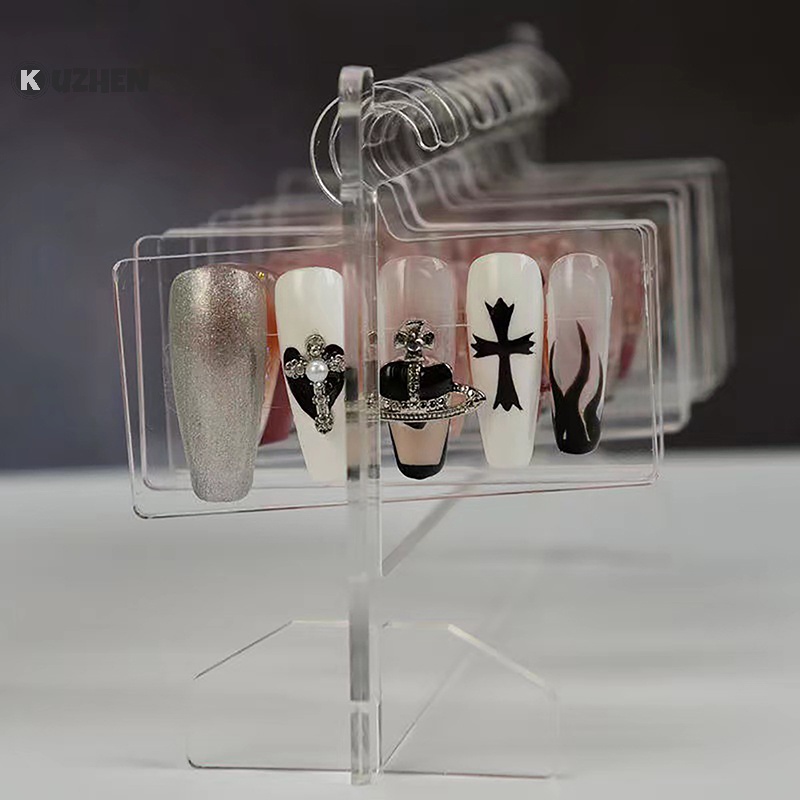 Kuzhen ins Móc acrylic Trong Suốt Trưng Bày Móng Tay Giả Mẫu Màu Sắc Bán Chạy