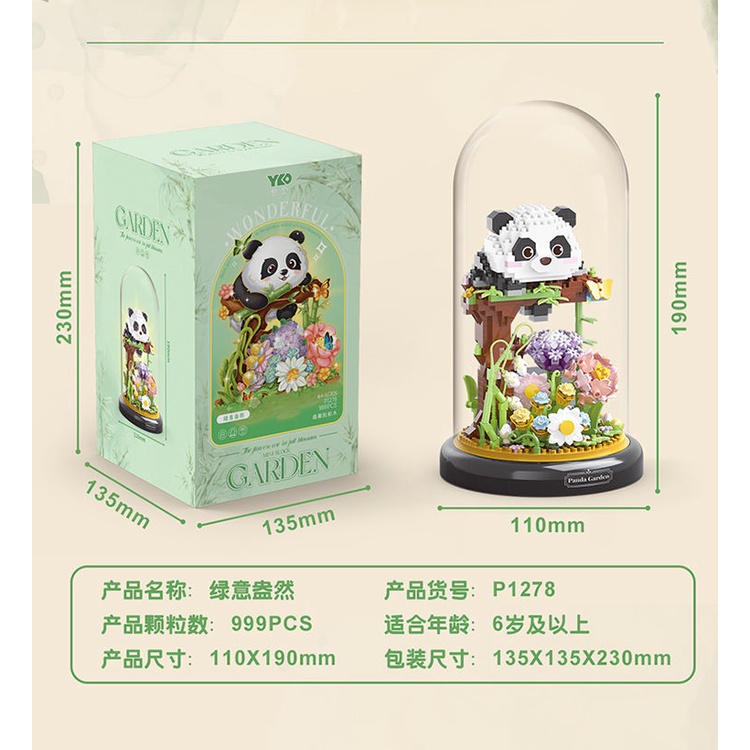 Yugao Khối Lắp Ráp Hình Gấu Trúc / Hoa Nhỏ Dễ Thương Thích Hợp Làm Quà Tặng Sinh Nhật Cho Bé