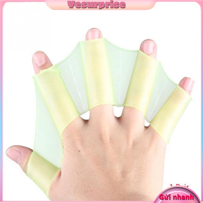 Yesurprise 1 Cặp Đệm silicone Cầm Tay Hình Ếch Dùng Khi Bơi Lội